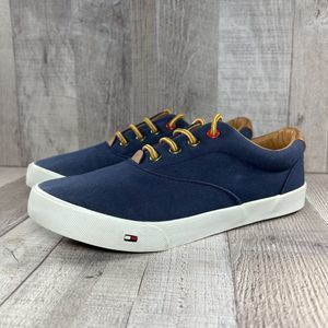 Tommy Hilfiger Boys' Dennis Oxford Canvas Casual Shoes Big Kids GS Navy Size 4
